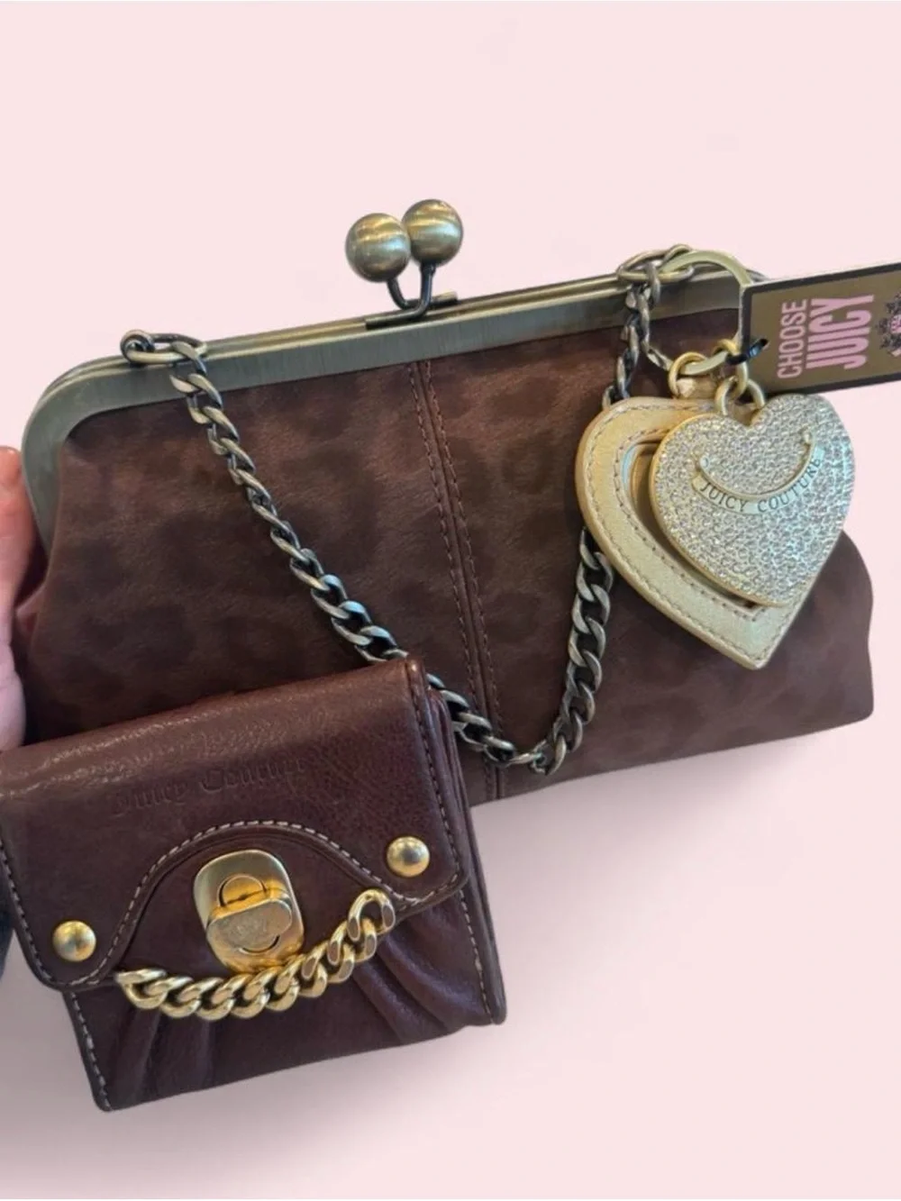 Vintage Juicy Couture Charm Set + Kisslock Bag + Juicy Wallet